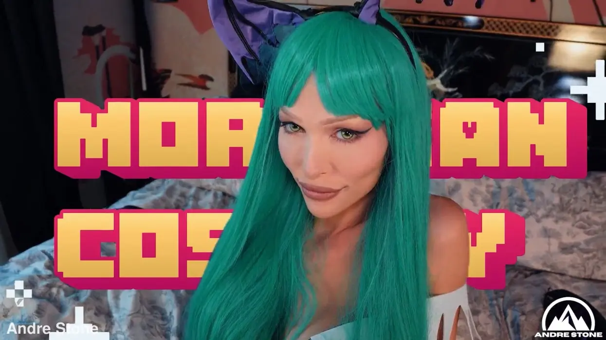 Domino Presley & Andre Stone – Busty Trans Beauty Domino Presley Fucked & Creampied in Slutty Morrigan Cosplay